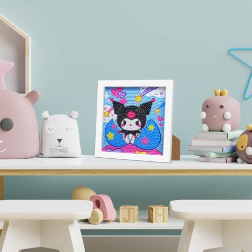 PATPAT DIY Diamond Painting Art Kit for Kids 6.7 inches Cute Kuromi Diamond Painting Art with Wooden Frame DIY Diamond Painting Art Desk Decoration Art Craft Gift for Kids - Image 5