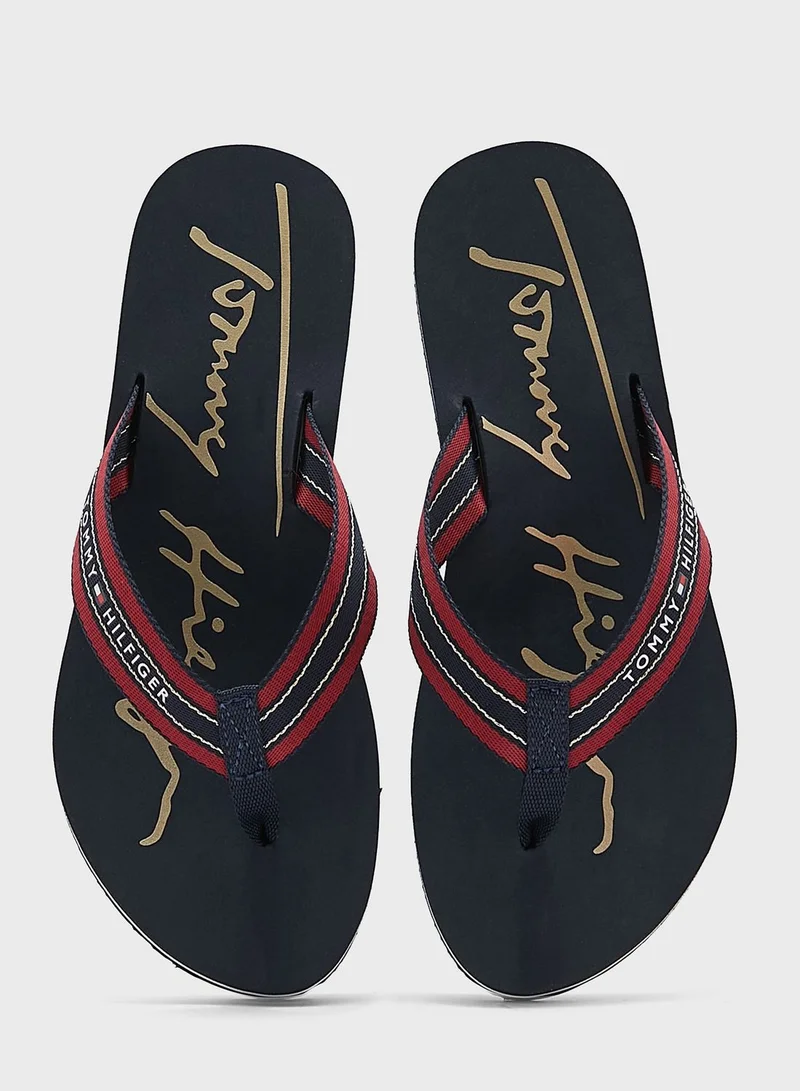 TOMMY HILFIGER Signature Beach Flip Flops