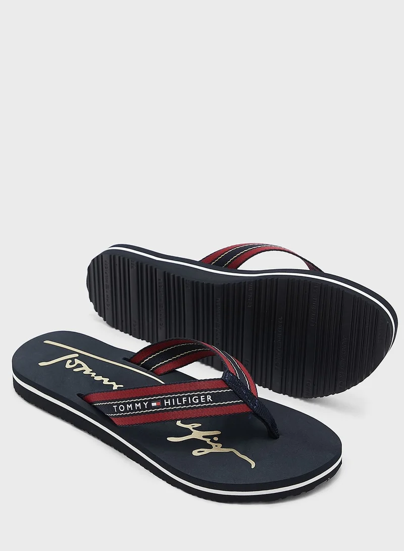 TOMMY HILFIGER Signature Beach Flip Flops
