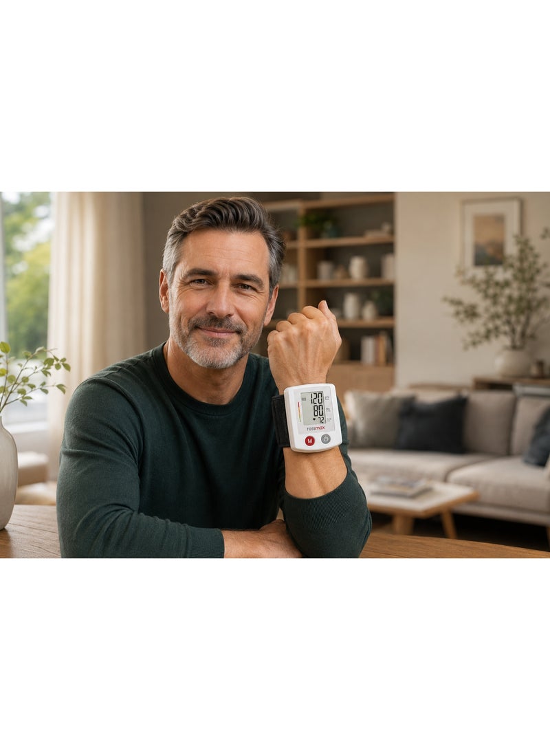 Rossmax S150 Digital Wrist Blood Pressure Monitor with SmartSense Technology & 60 Memory Slots - White & Black (1 Piece) - Image 2