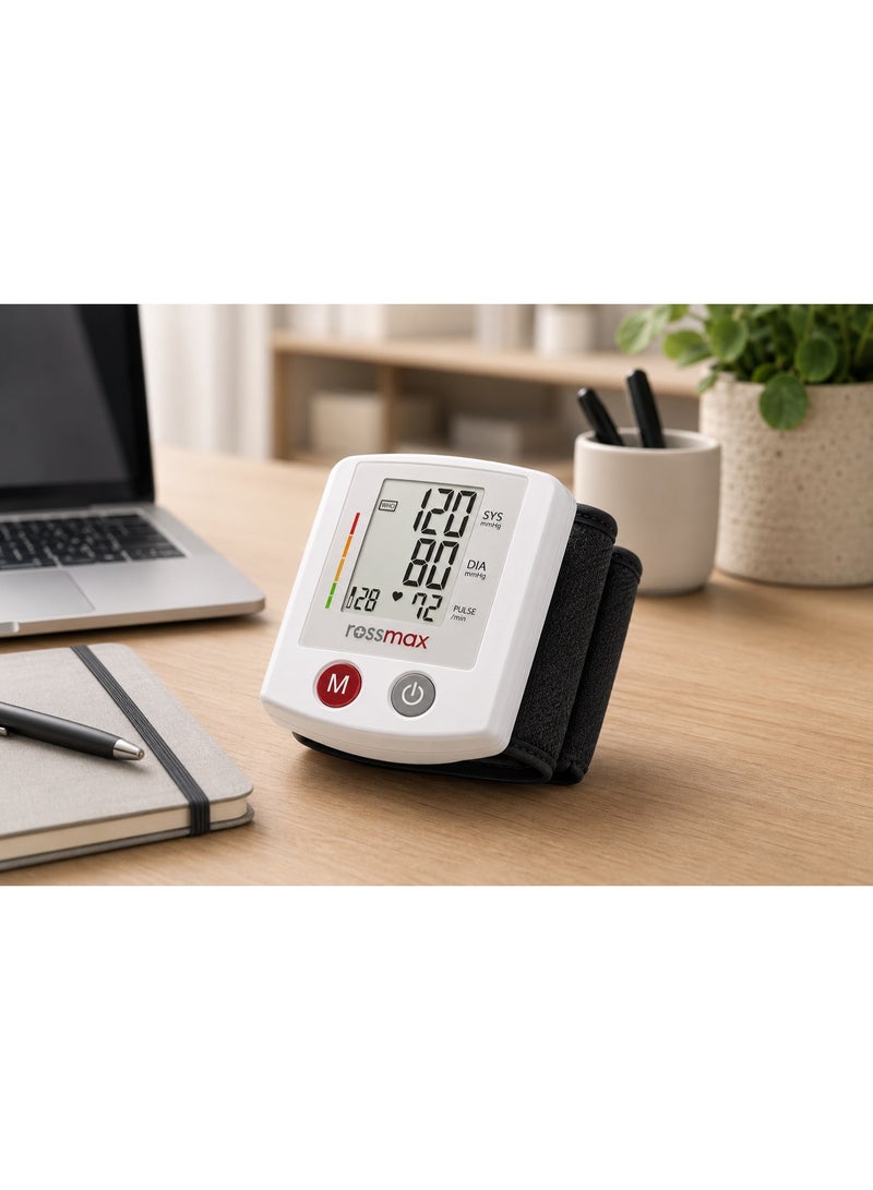 Rossmax S150 Digital Wrist Blood Pressure Monitor with SmartSense Technology & 60 Memory Slots - White & Black (1 Piece) - Image 3