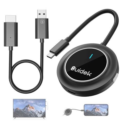 SUIDEK Wireless HDMI Display Dongle Adapter with PD3.0 100W, 4K Decode 1080P@60Hz Output,98FT/30M USB-C to HDMI Transmitter and Receiver Stream Video from Laptop/PC/Smartphone to TV/Projector/Monitor - Image 1