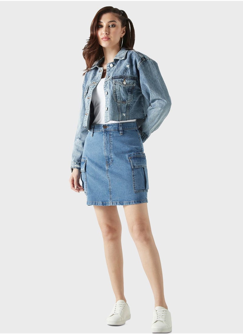 Lee Cooper Denim Pocket Detail Skirt  - Image 4