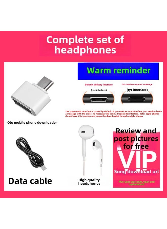 Generic - Mp3 Walkman Student Edition English Learning Artifact Music Player Senior High School Students Special Music Mp4-Body Color:15tom (with External Release)-Memory Capacity:8gb-b Full Set Of Headphones = Headphones + Data Cable + Otg Download - Image 1