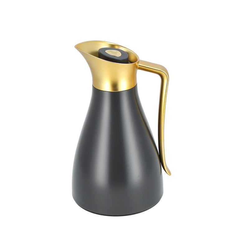 Dallaty grey steel vacuum flask with matt golden handle 1L - Image 4