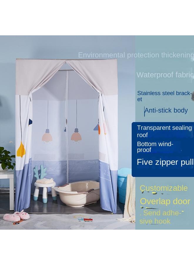 Bluejw Bathing Bath Cover Winter Household Shower Curtain Rectangular Warm Tent With Frame Rural Bathroom Baby Bath Account Artifact - Image 3