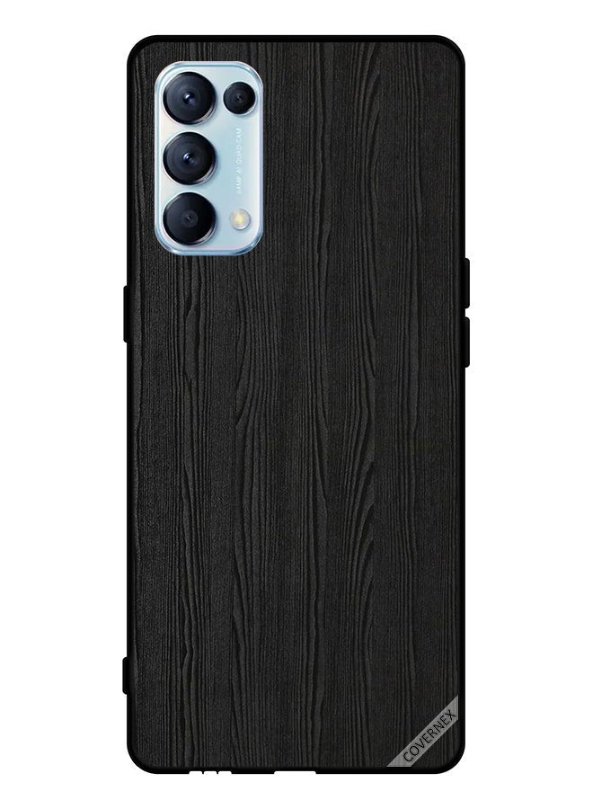 Covernex Protective Case Cover For Oppo Reno5 Pro 5G Black Wooden Pattern - Image 1