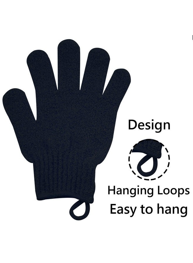 Meiyante Exfoliating Glove With Hanging Loop Bath Gloves 1 Pair Shower Gloves Heavy Exfoliating Gloves For Men And Women Shower Gloves Body Wash Makes Skin Soft Healthy Body Exfoliating Gloves 1 Pair Black  - Image 3