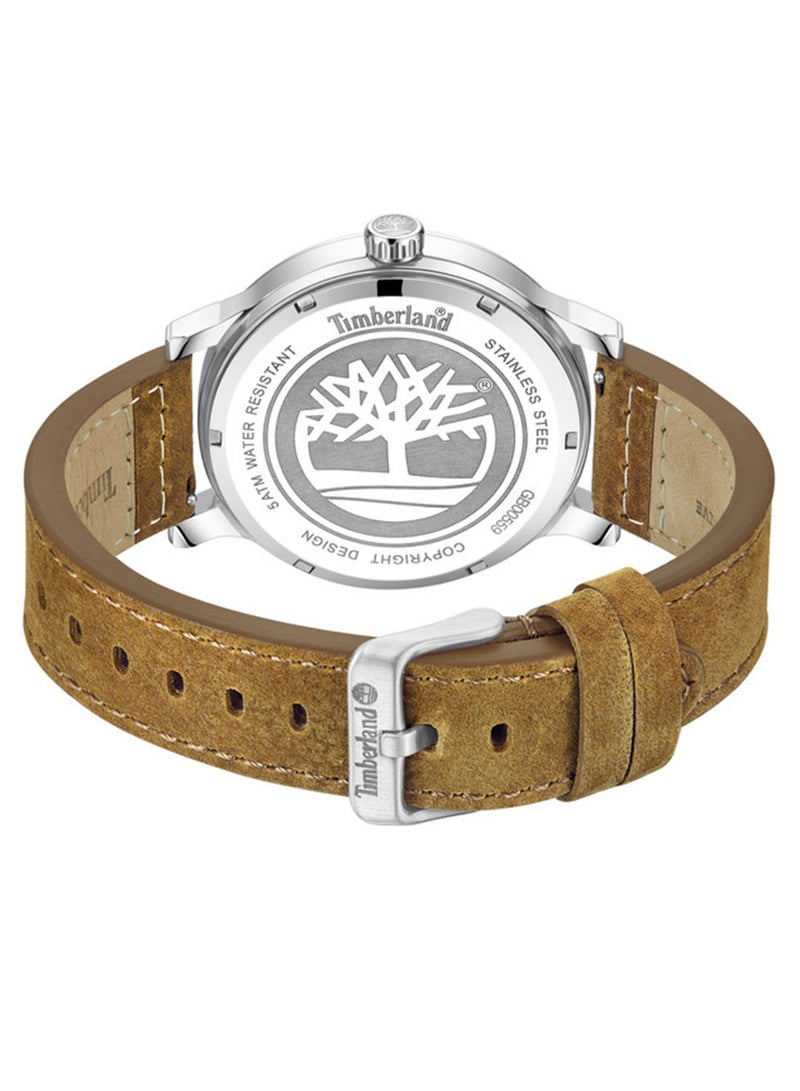 Timberland Men Birch Road Silver Dial Leather Strap Analog Watch for Men, 45mm - Image 3