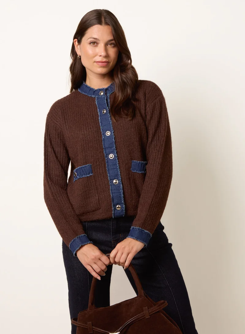 بلو فانيلا Denim Mix Cardigan