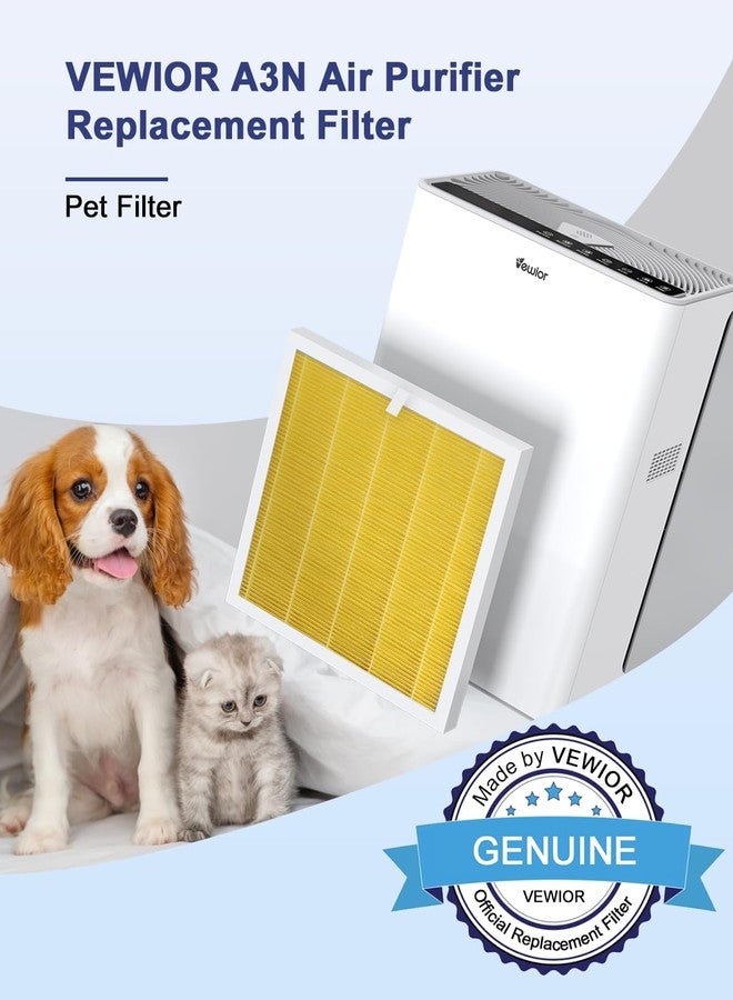 VEWIOR Official Replacement Filter True HEPA Replacement Filter, Compatible VEWIOR A3N Air Purifier, H13 True HEPA Filter for Air Cleaner, Pet Filter 1PCS - Image 2