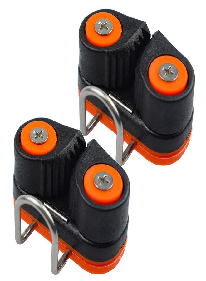 RANDDER Cam Cleats with Wire Flaired Leading Ring, Nylon Cammatic Cleats for Rope 3mm-15mm, Marine Boat Kayak Equipment Fast Entry (Orange, One Size(Pack of 2)) - Image 1