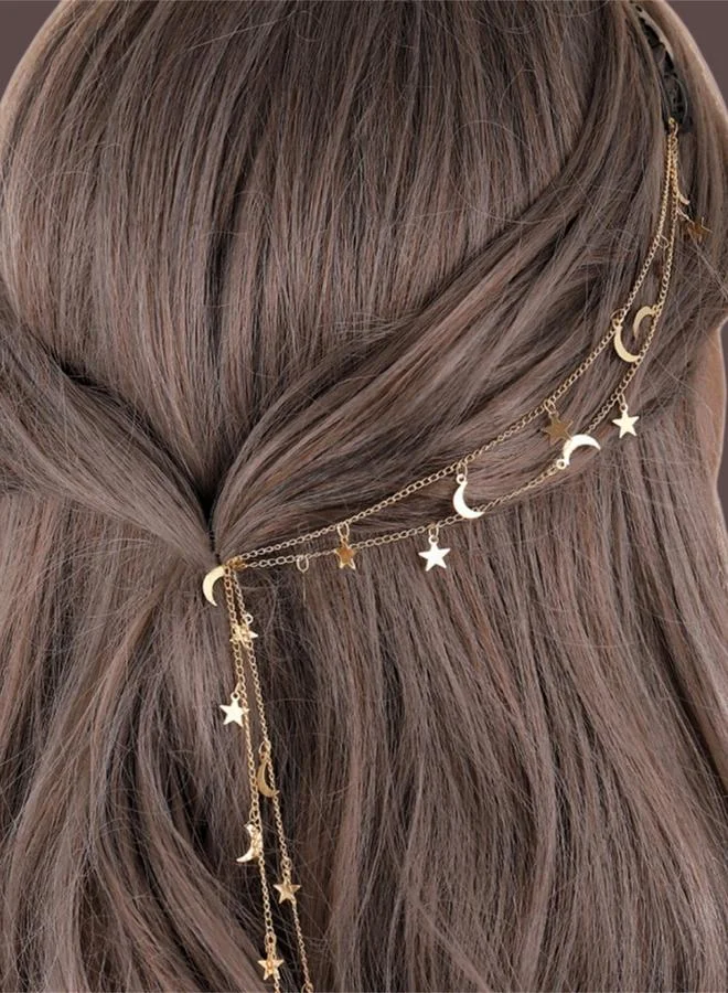 تايك تو Star-Moon Drop Chain Hair Clip