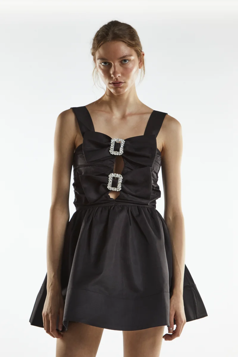 Square Neck Tiered Mini Dress