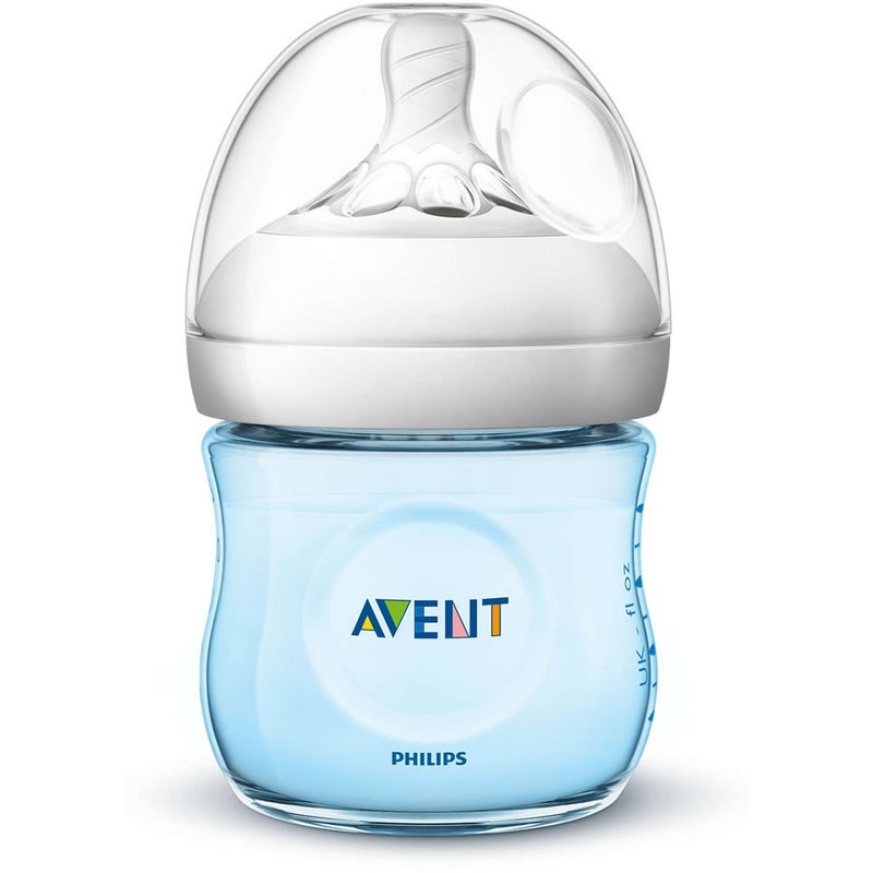 Philips AVENT Natural Baby Bottle, SCF010/39, Blue, 4 Ounce (Pack of 3) - Image 3