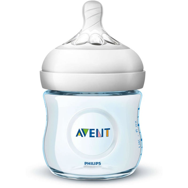 Philips AVENT Natural Baby Bottle, SCF010/39, Blue, 4 Ounce (Pack of 3) - Image 2