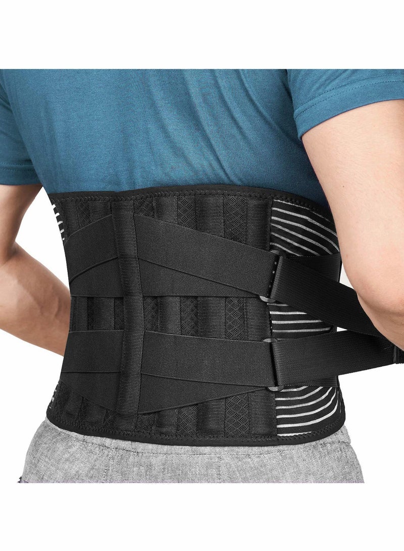 Air Mesh Brace for Men Women Lower Pain Relief Corset with 7 Stays Adjustable Support Belt Work Anti skid Lumbar Sciatica Scoliosis Size L - Image 1
