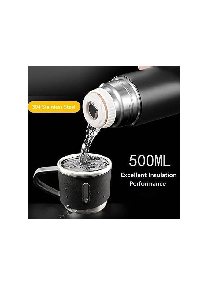 Generic - 5Qebhram Vacuum Insulated Thermos 500ml Stainless Steel Thermal Bottle for Hot and Cold Beverages with Coffee Water Cup Travel Travel Travel Travel Travel... - Image 1