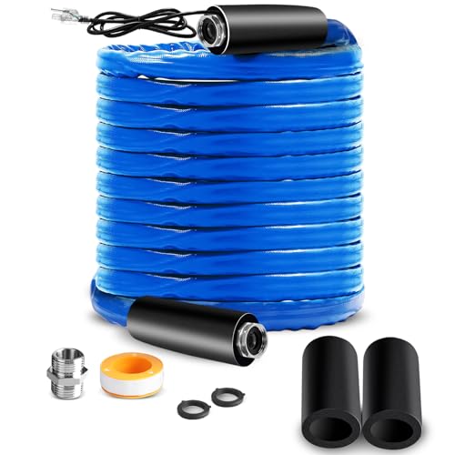 Dexepe 100 FT Upgraded Heated Water Hose with Storage Bag 5/8 Inch Inner Diameter with Energy Saving Thermostat Withstand Temperatures Down to -45°F Compatible with RV/Camper/Home/Garden - Image 1