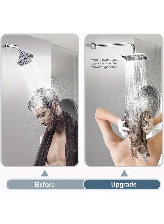 Stainless Steel Shower Extension Arm 32cm Chrome Plated L Shaped Bracket With Flange Hooks And Teflon Tape For Bathroom Shower Head - Image 5