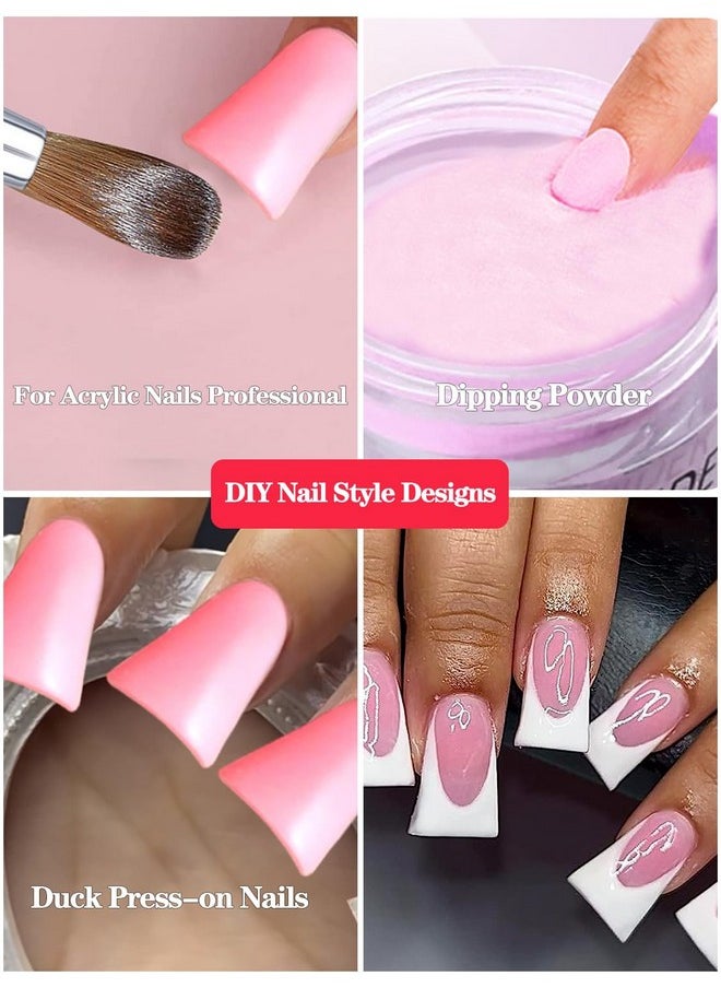 Namgznso Short Duck Nail Tips For Acrylic Nails Professional, 500Pcs Clear Duck Feet Fan Flare Nail Tips Half Cover Duck Tip Nails Wide French False Nail Extension Tips With Box 11 Sizes  - Image 2
