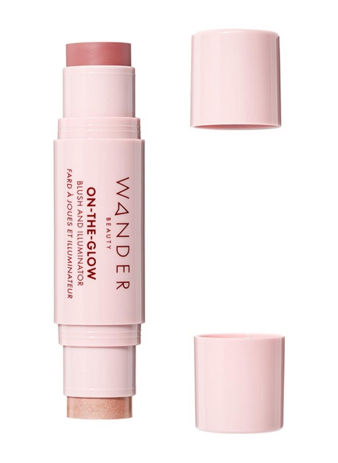 Wander Beauty On-The-Glow Blush And Illuminator - Bare/Nude Glow - 7-In-1 Hydrating Cream Blush & Highlighting Stick - Stick Blush For Cheeks, Lip, Face & Body - Highlighter Makeup & Blush - 0.4 Oz  - Image 1