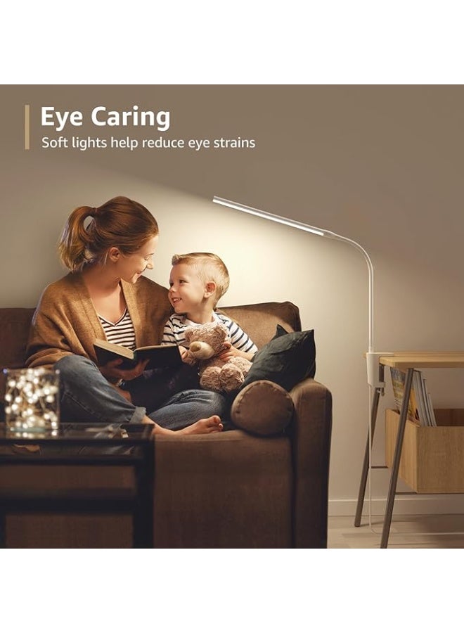 Lepro Desk Lamp Clip on Desk Lamp, Adjustable Flexible, Warm white Natural white and Cool white light, 460 lumens, 10 Brightness, Dimmable USB Clamp Lamp, reading lamp, study lamp for students, White - Image 4