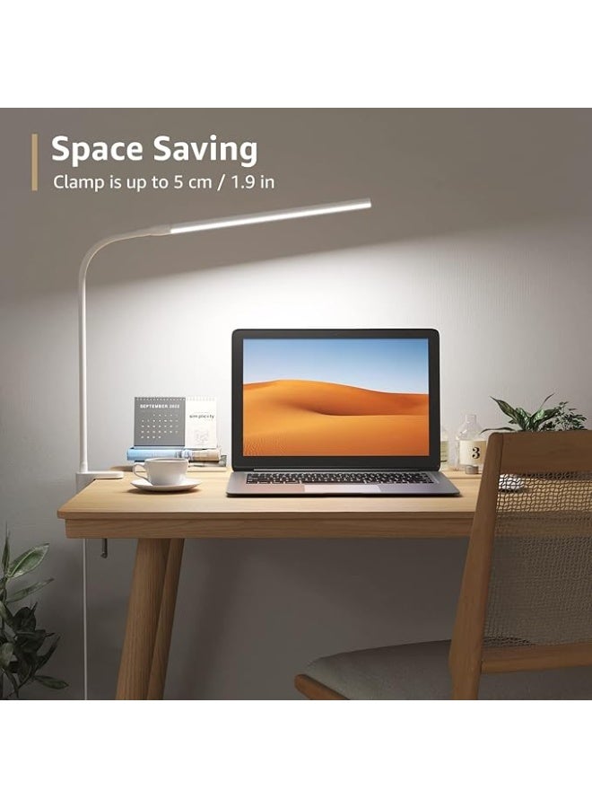 Lepro Desk Lamp Clip on Desk Lamp, Adjustable Flexible, Warm white Natural white and Cool white light, 460 lumens, 10 Brightness, Dimmable USB Clamp Lamp, reading lamp, study lamp for students, White - Image 3