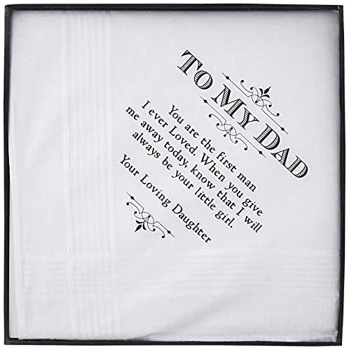 Lillian Rose Dad Wedding Gift White Cotton Keepsake Hankie - Image 5