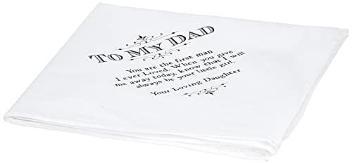 Lillian Rose Dad Wedding Gift White Cotton Keepsake Hankie - Image 1