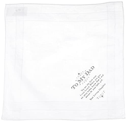 Lillian Rose Dad Wedding Gift White Cotton Keepsake Hankie - Image 2