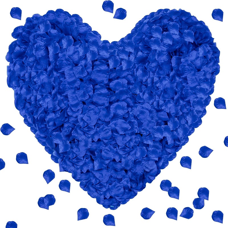 enttgo 1000 Pieces Artificial Silk Rose Petals Flower Decoration Wedding Party (Dark Blue) - Image 1