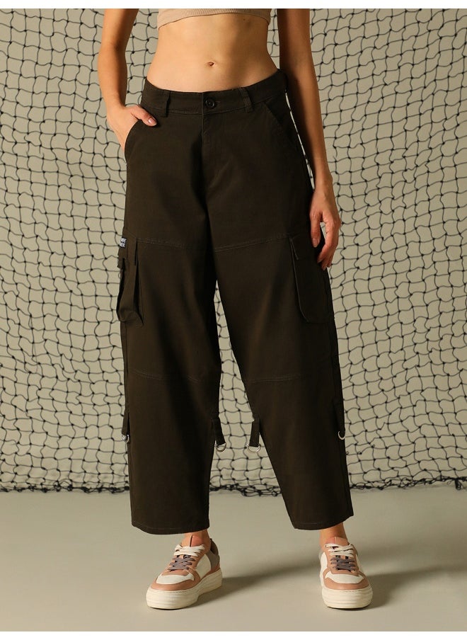Hubberholme Women’s Carrot Fit Dark Olive Trousers – Stylish and Versatile  - Image 3