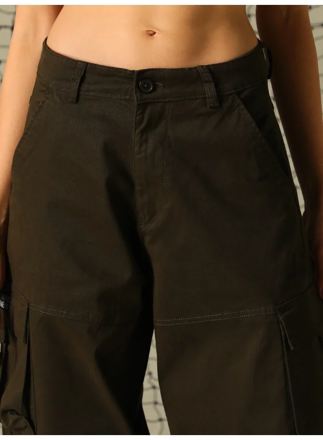 Hubberholme Women’s Carrot Fit Dark Olive Trousers – Stylish and Versatile