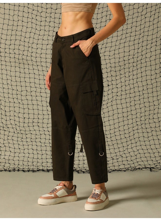 Hubberholme Women’s Carrot Fit Dark Olive Trousers – Stylish and Versatile  - Image 5