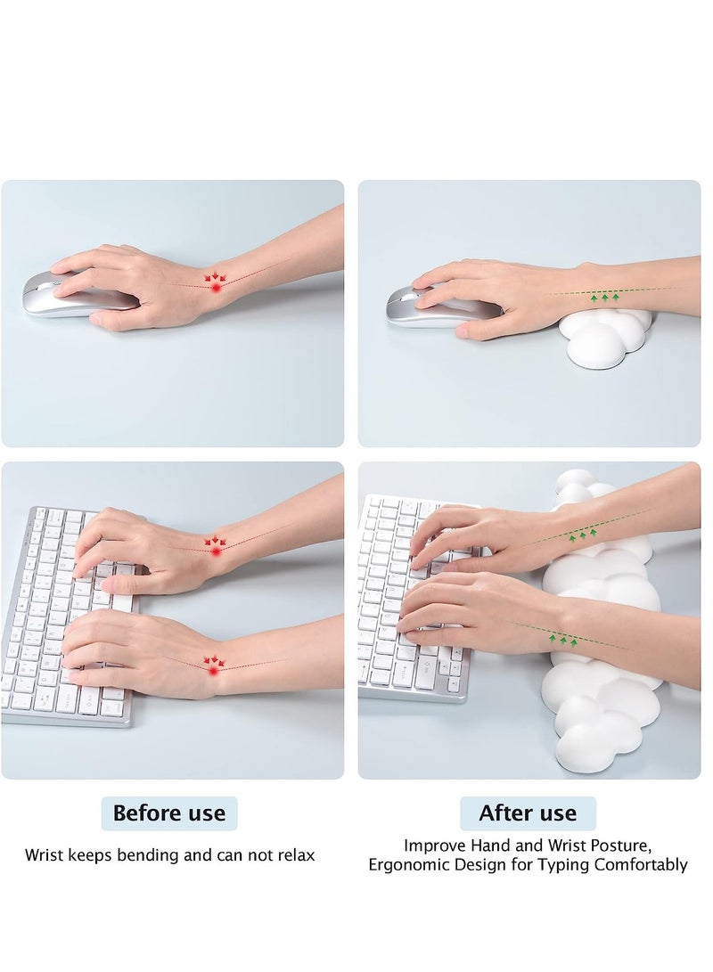 Keyboard Wrist Rest Pad White Cloud Shape Wrist Support Reduce Wrist Pain Non-slip Ergonomic for Computer Laptop Office Home Keyboard not Included  - Image 4