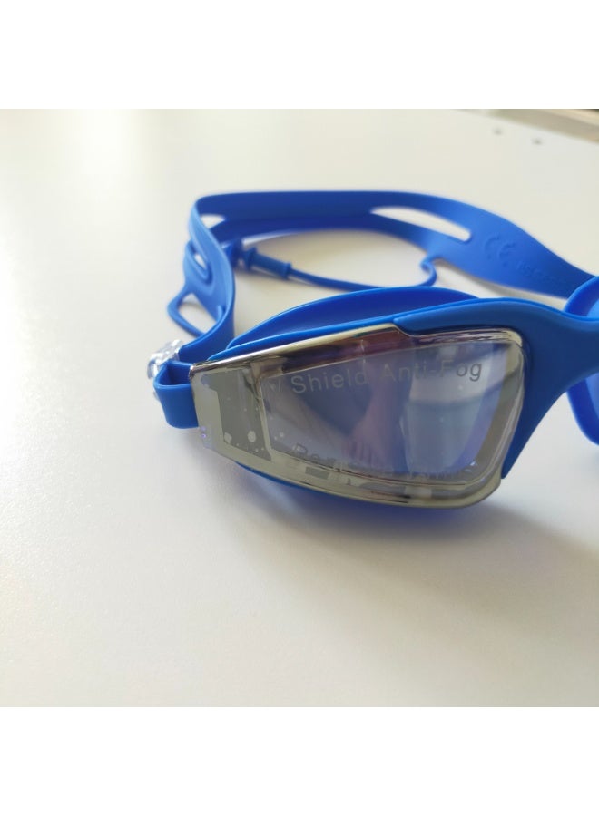 نظارة سباحة مضادة للضباب ومانعة للتسرب وواقية من الأشعة فوق البنفسجية، للنساء والرجال، الكبار والشباب والأطفال، نظارة سباحة عريضة بحزام قابل للتعديل مع سدادات للأذن - Image 4