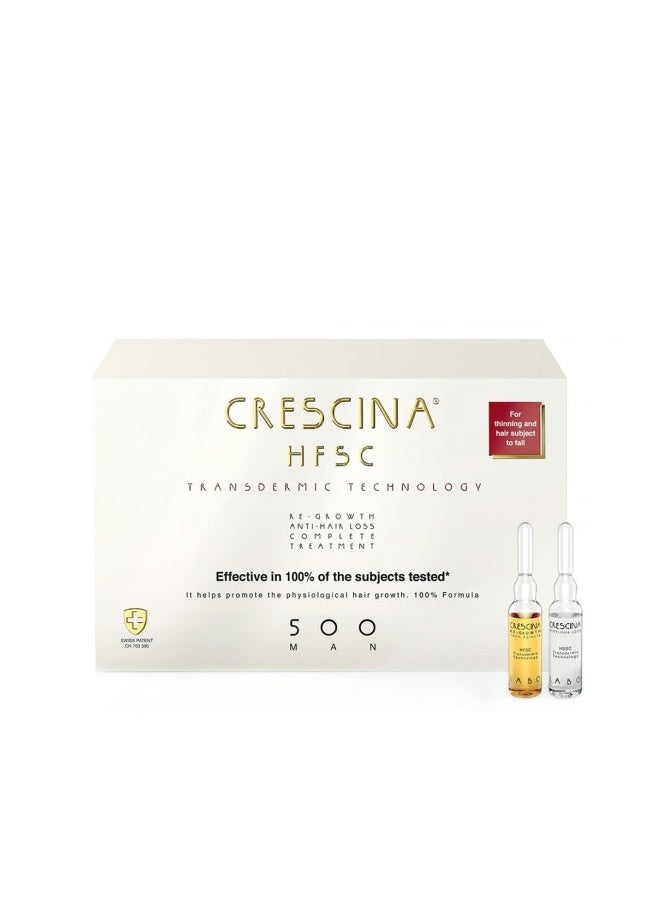 Crescina HFSC Transdermic Treatment 500 Man Ampoules 3.5ml x10+10 - Image 1