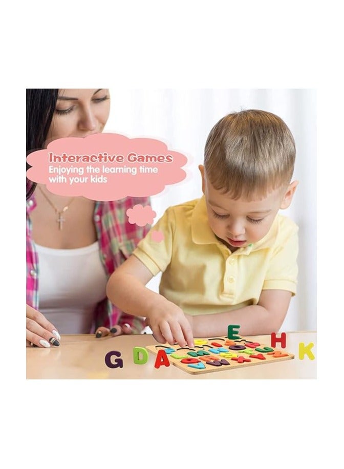 TMRBBesty Wooden Alphabet Puzzle Board ABC, Wooden Puzzle Letters ABC, Wooden Puzzles ABC, Capital Alphabet, Wooden Puzzle Children from 2, Small Size  - Image 5