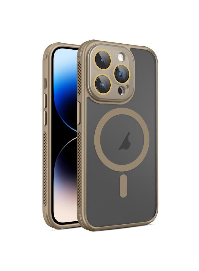 إيروريكس جراب لهاتف iPhone 14 Pro مصنوع من جلد جانبي مبرد مغناطيسي من MagSafe مع غشاء عدسة - Image 1