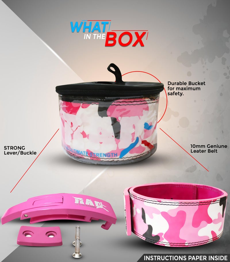 RAD Lever Weight Lifting Gym Belt for Men & Women Size 63 TO107 CM,Thick 10MM & Width 4 Inch Lever Powerlifting Belts for Women Dead Lift Workout Belt Leather Weight Lifting Lever Gym Squat Belt - Image 3