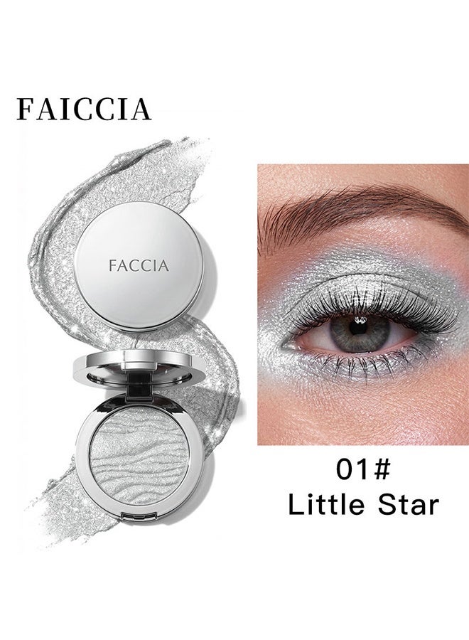 Faiccia Shimmering Fairy Highlighter Powder, Shimmering Baked Highlighter Palette, Long-Lasting Blendable Glow Highlighter for Face and Body #01 - Image 2