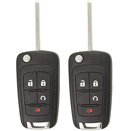 Keyless2Go Replacement for Keyless Remote 4 Button Flip Car Key Fob for OHT01060512 (2 Pack) - Image 1