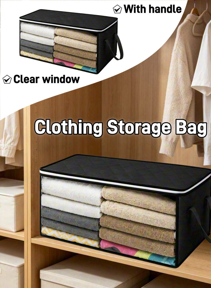 Storage Bag, Large Capacity Clothes Storage Bag Foldable Closet Organizer Clothing Storage Container with Reinforced Handle for Clothing, Blanket, Comforters, Bed Sheets, Pillow and Toys - Image 1