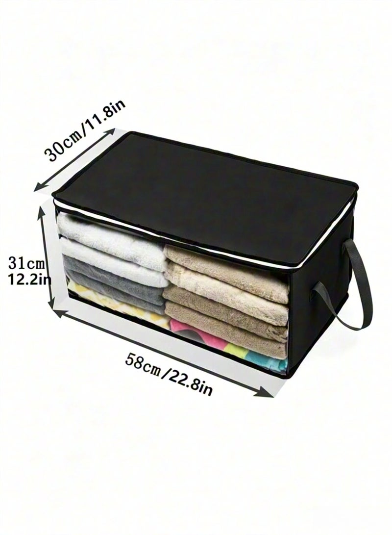 Storage Bag, Large Capacity Clothes Storage Bag Foldable Closet Organizer Clothing Storage Container with Reinforced Handle for Clothing, Blanket, Comforters, Bed Sheets, Pillow and Toys - Image 2