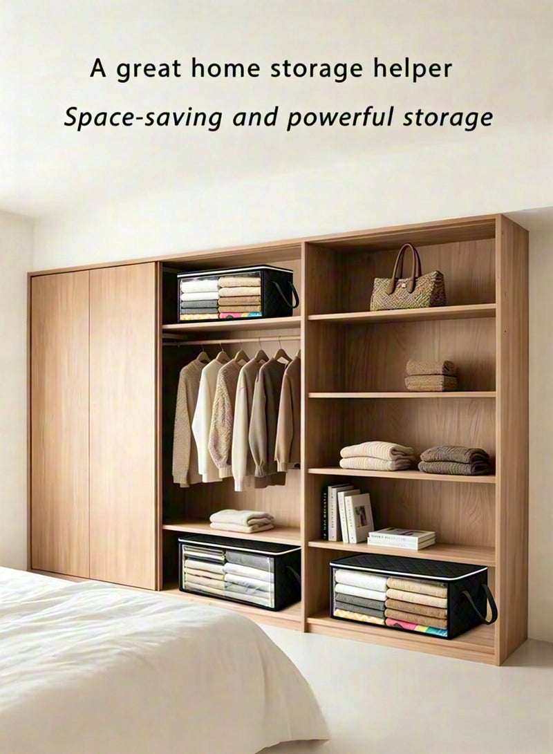 Storage Bag, Large Capacity Clothes Storage Bag Foldable Closet Organizer Clothing Storage Container with Reinforced Handle for Clothing, Blanket, Comforters, Bed Sheets, Pillow and Toys - Image 5