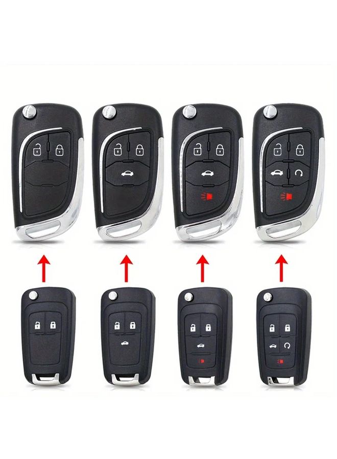 غلاف مفتاح سيارة قلاب بأربعة أزرار معدل لـ Opel علبة HU100 غير مقطوعة - Image 1