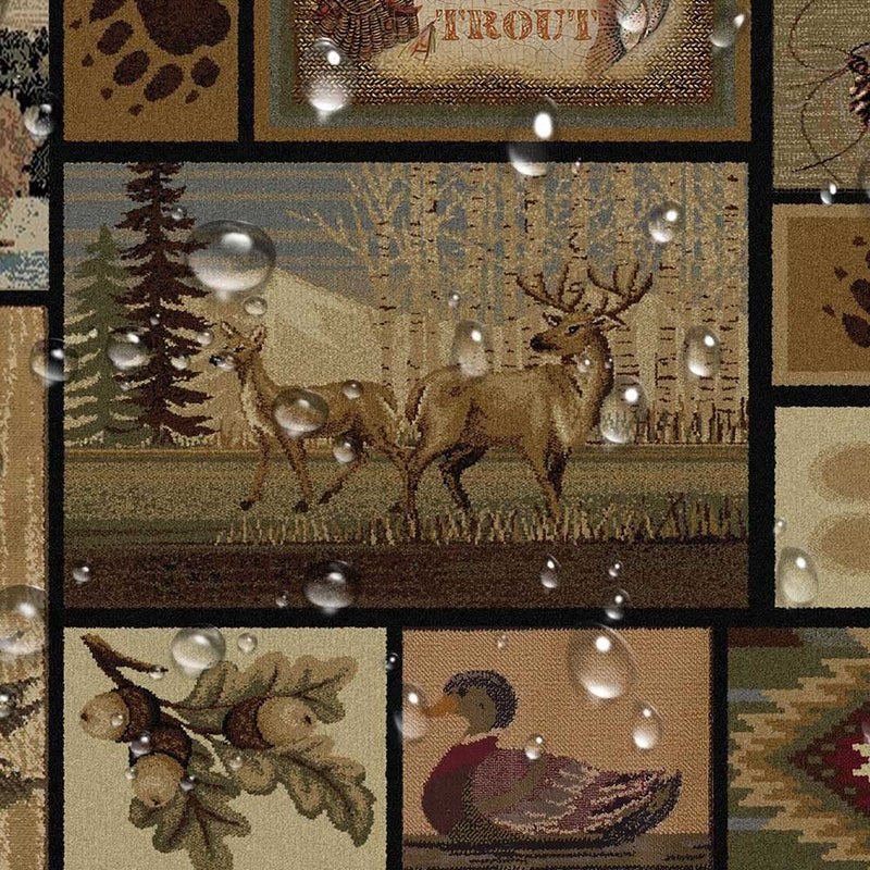 Hajmsug Rustic Lodge Shower Curtain, Cabin Retro Bear Moose Lodge Vintage Farmhouse Shower Curtain Sets, Wild Duck Leaves Mountain Hill Retro Decor Barhroom Curtain with Hooks, 69''X70'' - Image 5