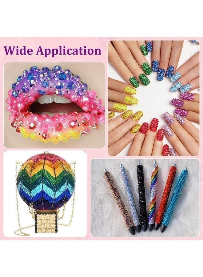 ATRJSZ 40 Colors 40000Pcs Resin Jelly Rhinestones for Bedazzling, Multicolor 3mm Flatback Gems for Diamond Art, Bedazzler Kit with 3Pcs 10ml B7000 Jewelry Glue for Nail Art Crafting Book Makeup - Image 2