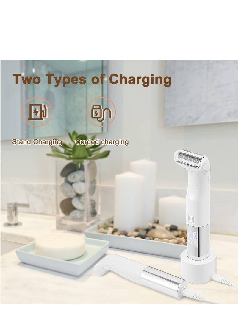 SYOSI Electric Razor Kit for Women, Multi-Functional Bikini Trimmer for Women Pubic Hair Nose Eyebrow Face Legs Portable Womens Shaver Cordless 6 in 1 Women's Grooming Set - Image 4